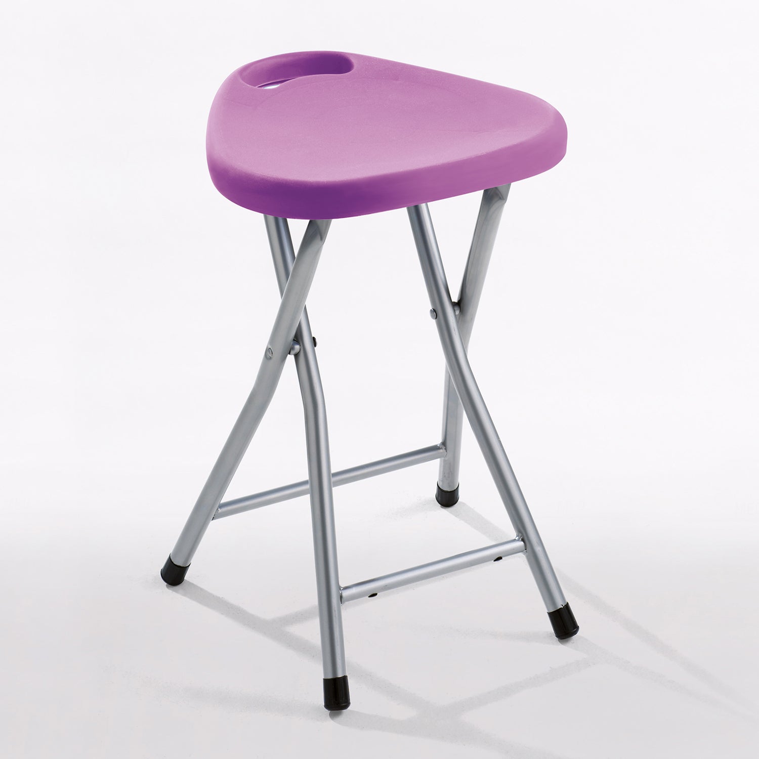 Sgabello Gedy richiudibile in resine termoplastiche e metallo - Lilla