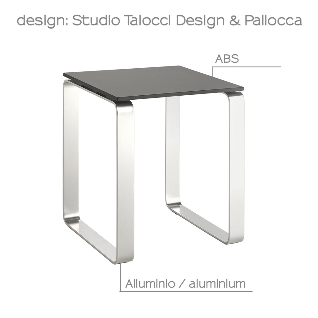 Sgabello Gedy modello Prima Classe in Alluminio e ABS - Antracite