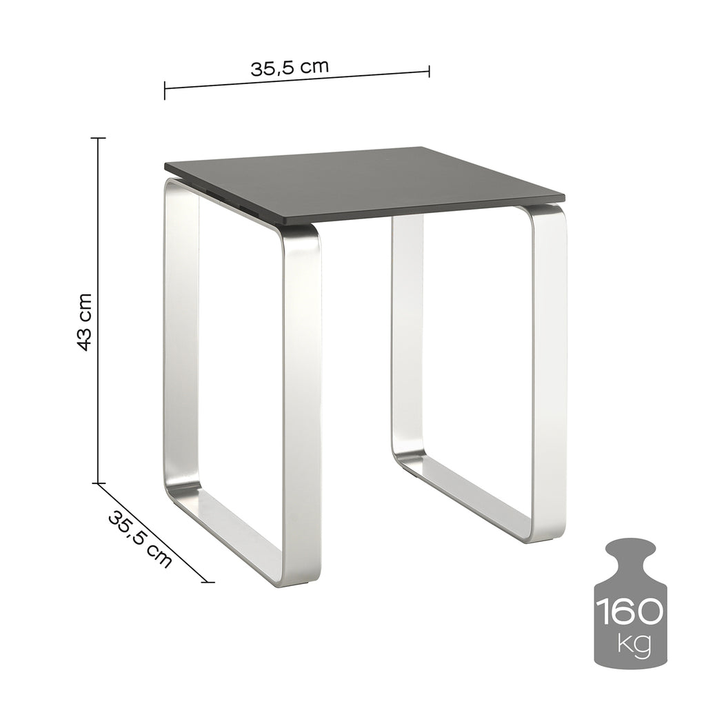 Sgabello Gedy modello Prima Classe in Alluminio e ABS - Antracite
