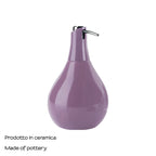 Dispenser sapone in ceramica con erogatore in plastica cromata Gedy modello Azalea - Lilla