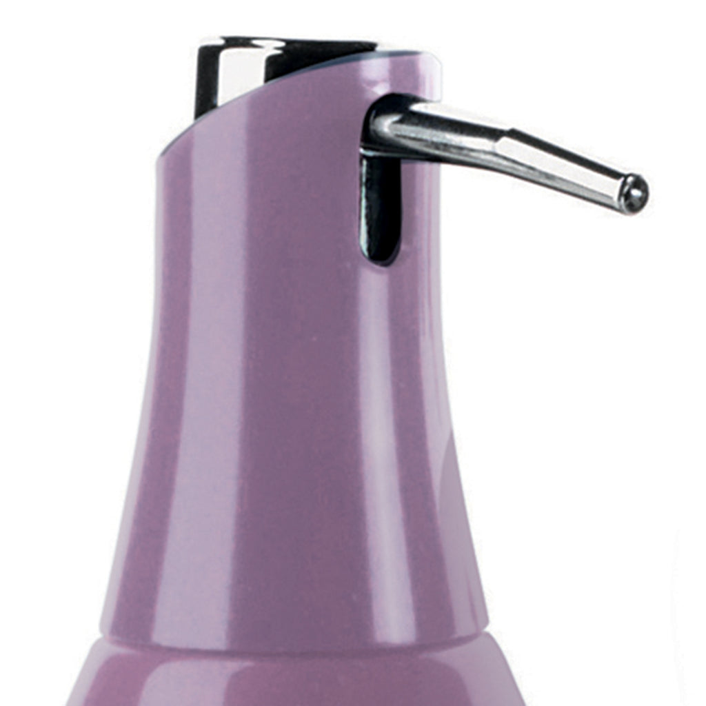 Dispenser sapone in ceramica con erogatore in plastica cromata Gedy modello Azalea - Lilla