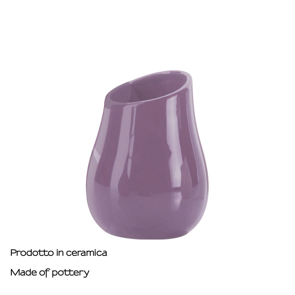 Portaspazzolini in ceramica Gedy modello Azalea - Lilla
