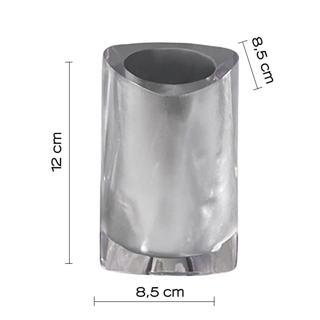 Portaspazzolini da appoggio Gedy modello Twist - Argento