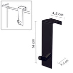 Appendiabiti Morgana singolo sopraporta da 40 mm - Nero Matt