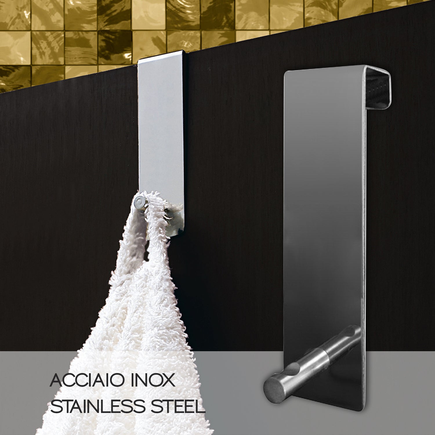 Appendiabiti Morgana singolo sopraporta da 20 mm - Cromato