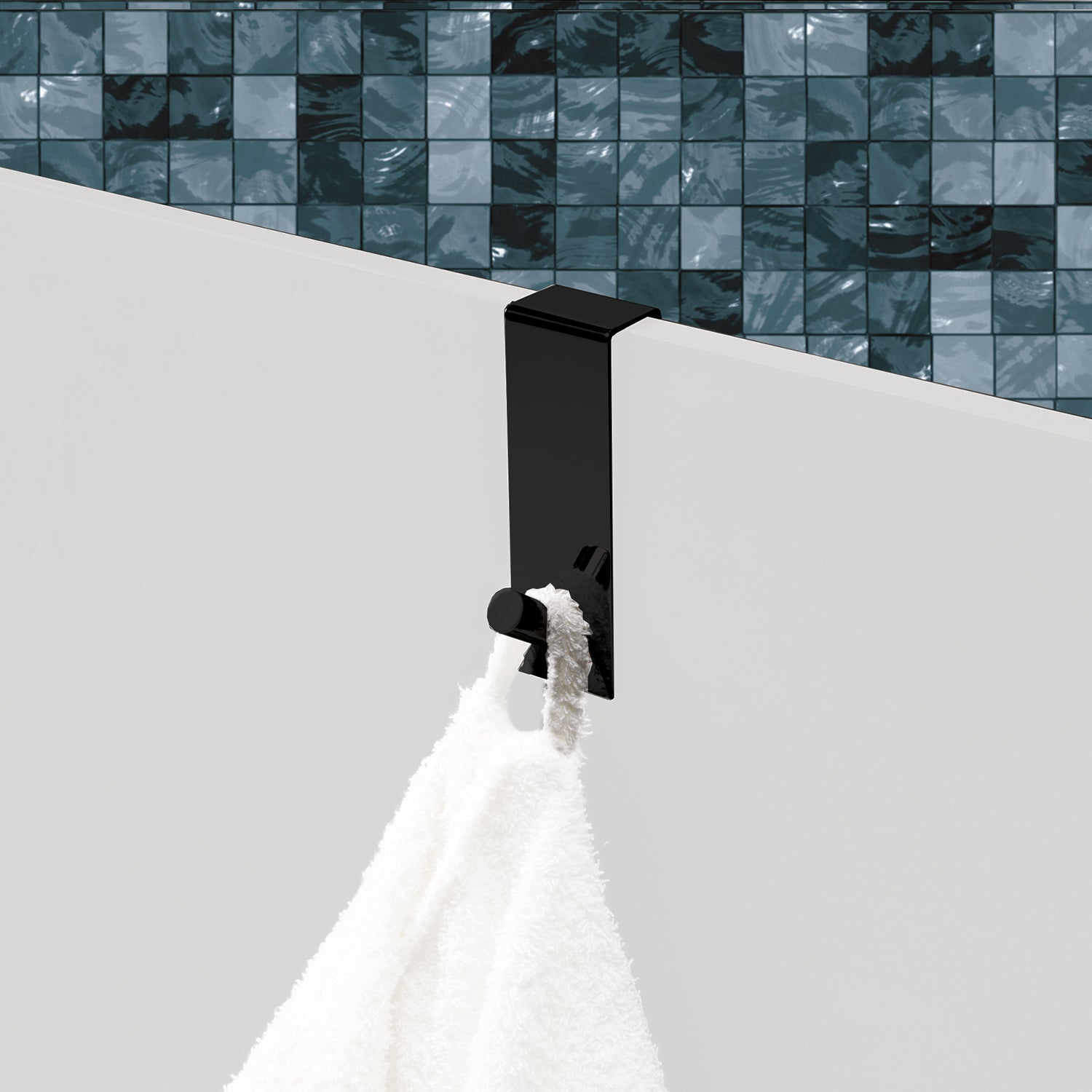 Appendiabiti Morgana singolo sopraporta da 20 mm - Nero Matt