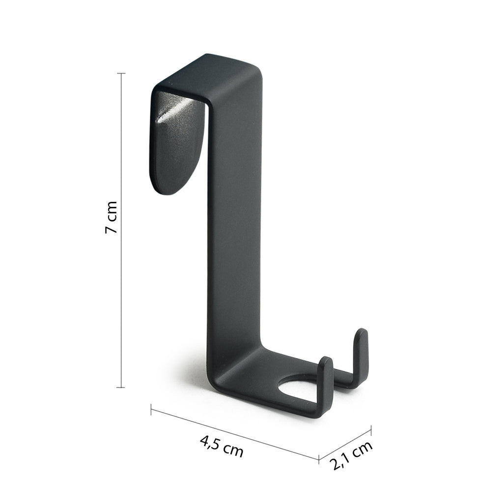 Gancio appendiabiti in Acciaio Inox AISI 304 modello Thor di Gedy - Nero Matt