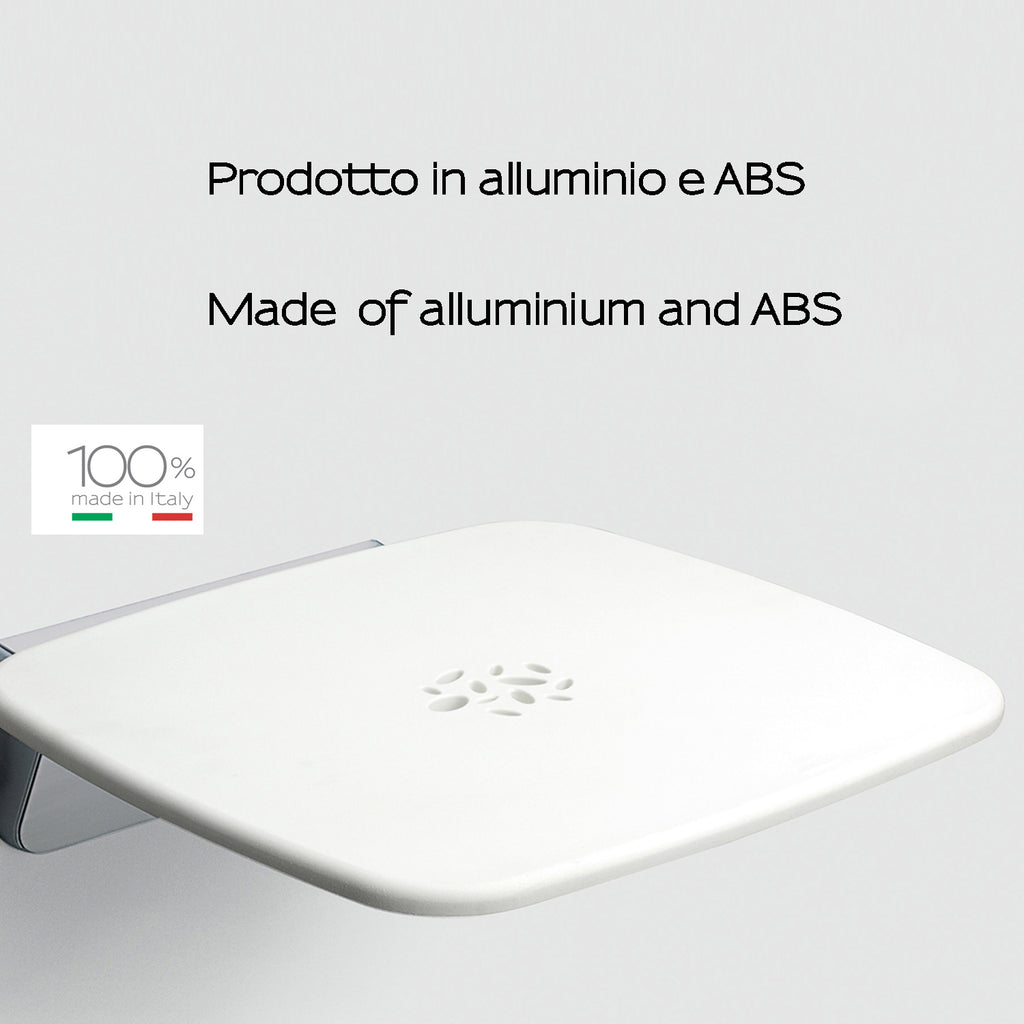 Sedile ribaltabile per doccia modello Prima Classe di Gedy - Bianco/Cromato