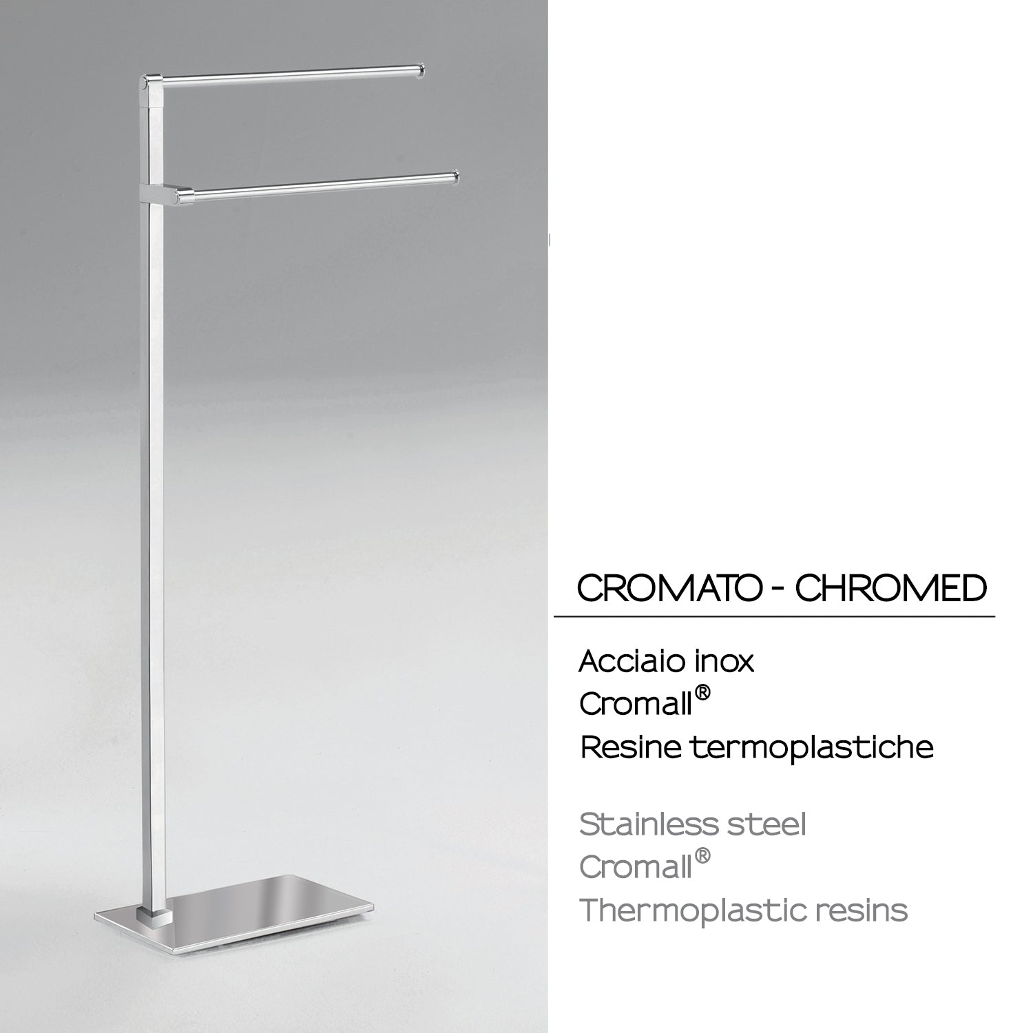 Piantana porta asciugamani modello Maine di Gedy in acciaio inox - Cromato