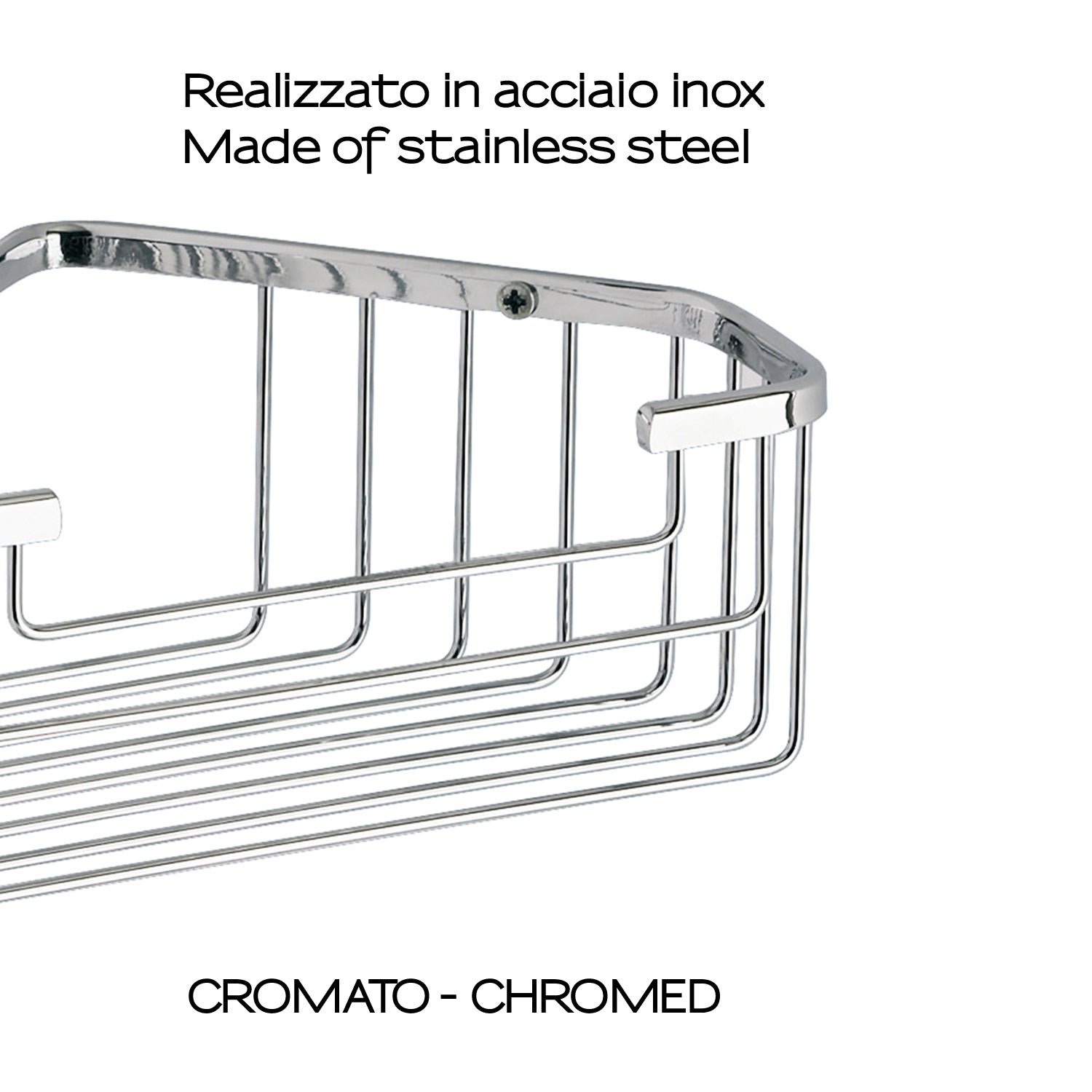 Portaoggetti doccia angolare modello Augustus di Gedy - Cromato