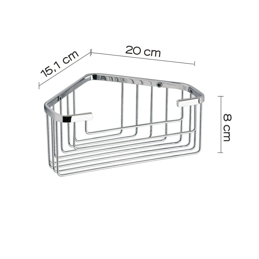 Portaoggetti doccia angolare modello Augustus di Gedy - Cromato