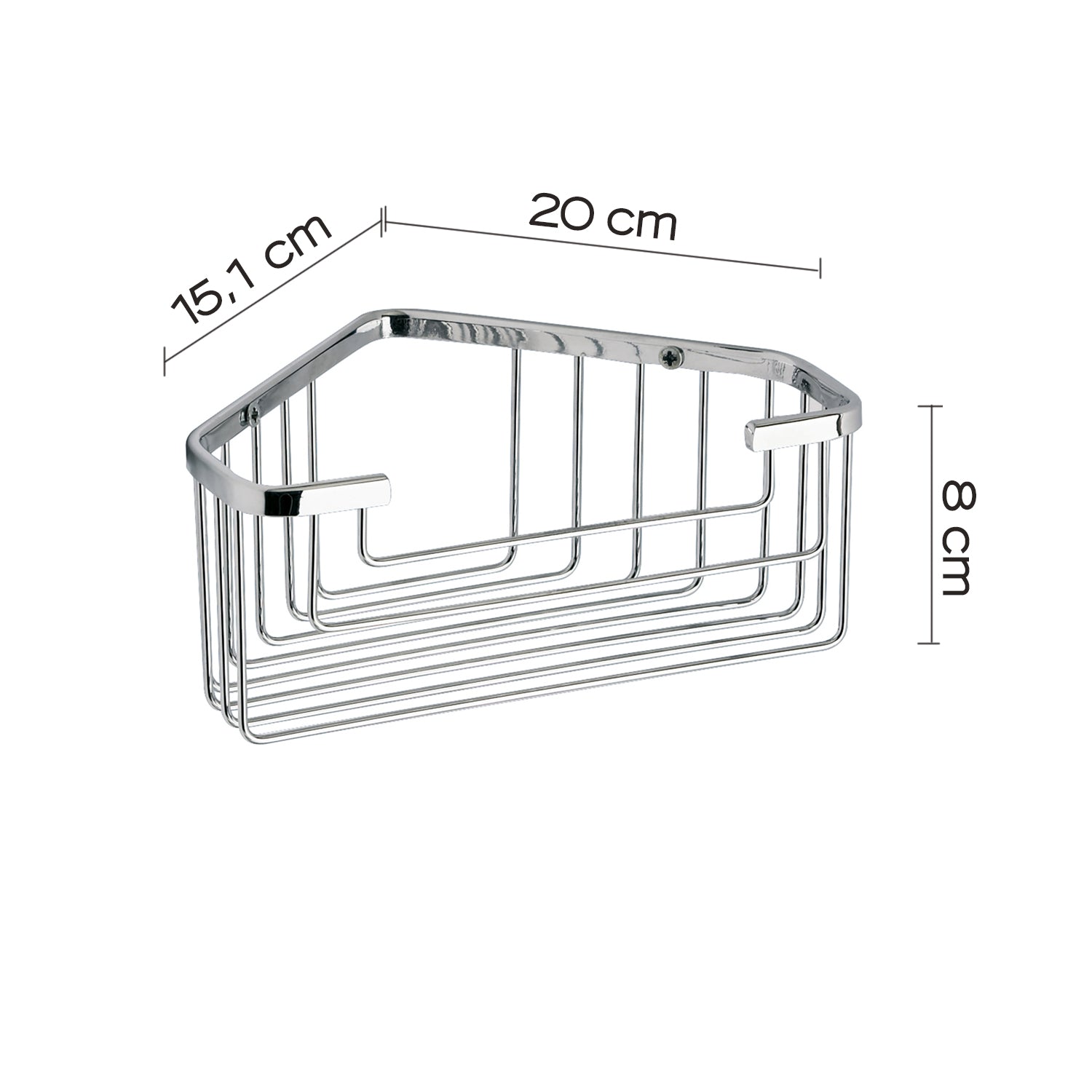 Portaoggetti doccia angolare modello Augustus di Gedy - Cromato