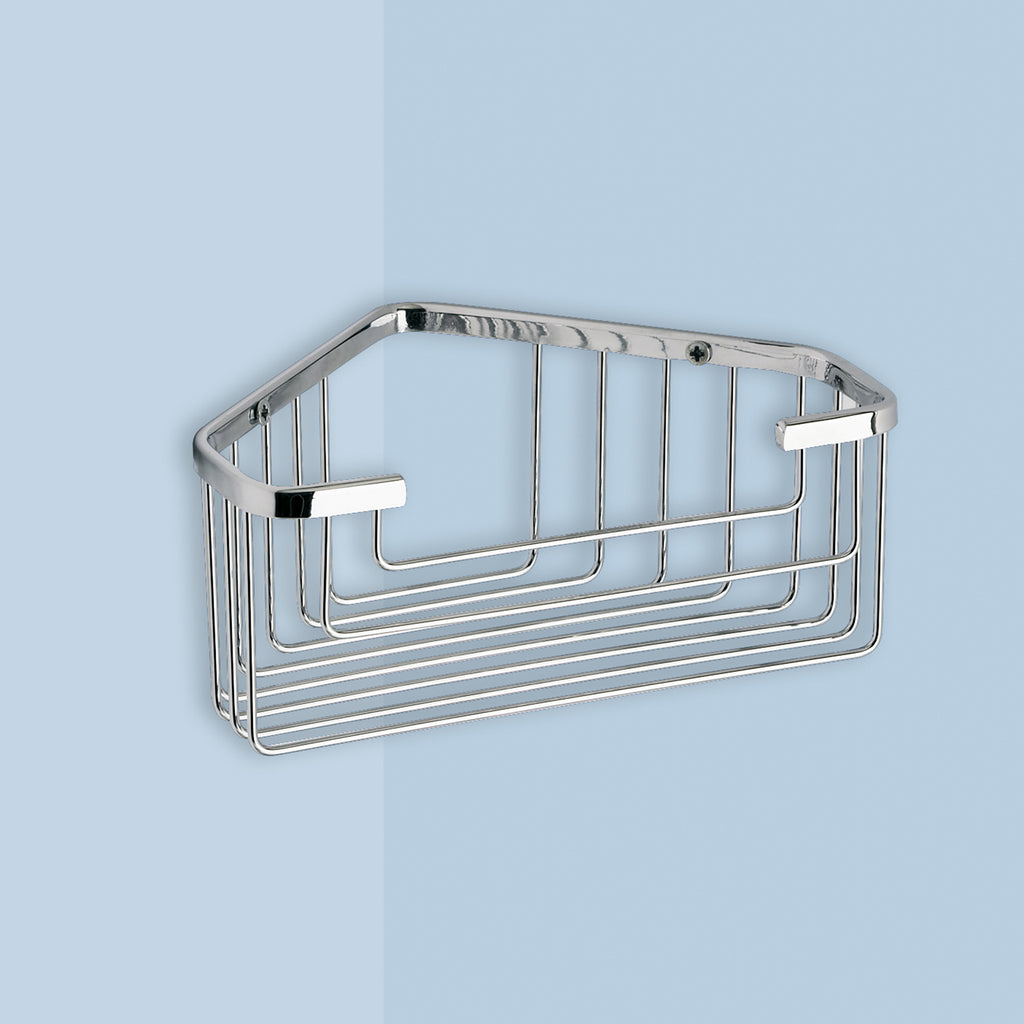 Portaoggetti doccia angolare modello Augustus di Gedy - Cromato