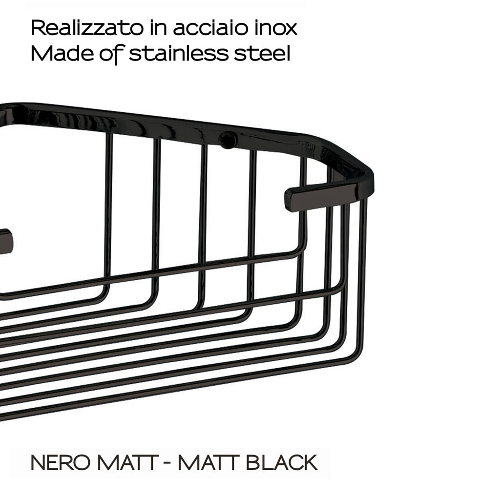 Portaoggetti doccia angolare modello Augustus di Gedy - Nero Matt