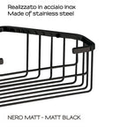 Portaoggetti doccia angolare modello Augustus di Gedy - Nero Matt