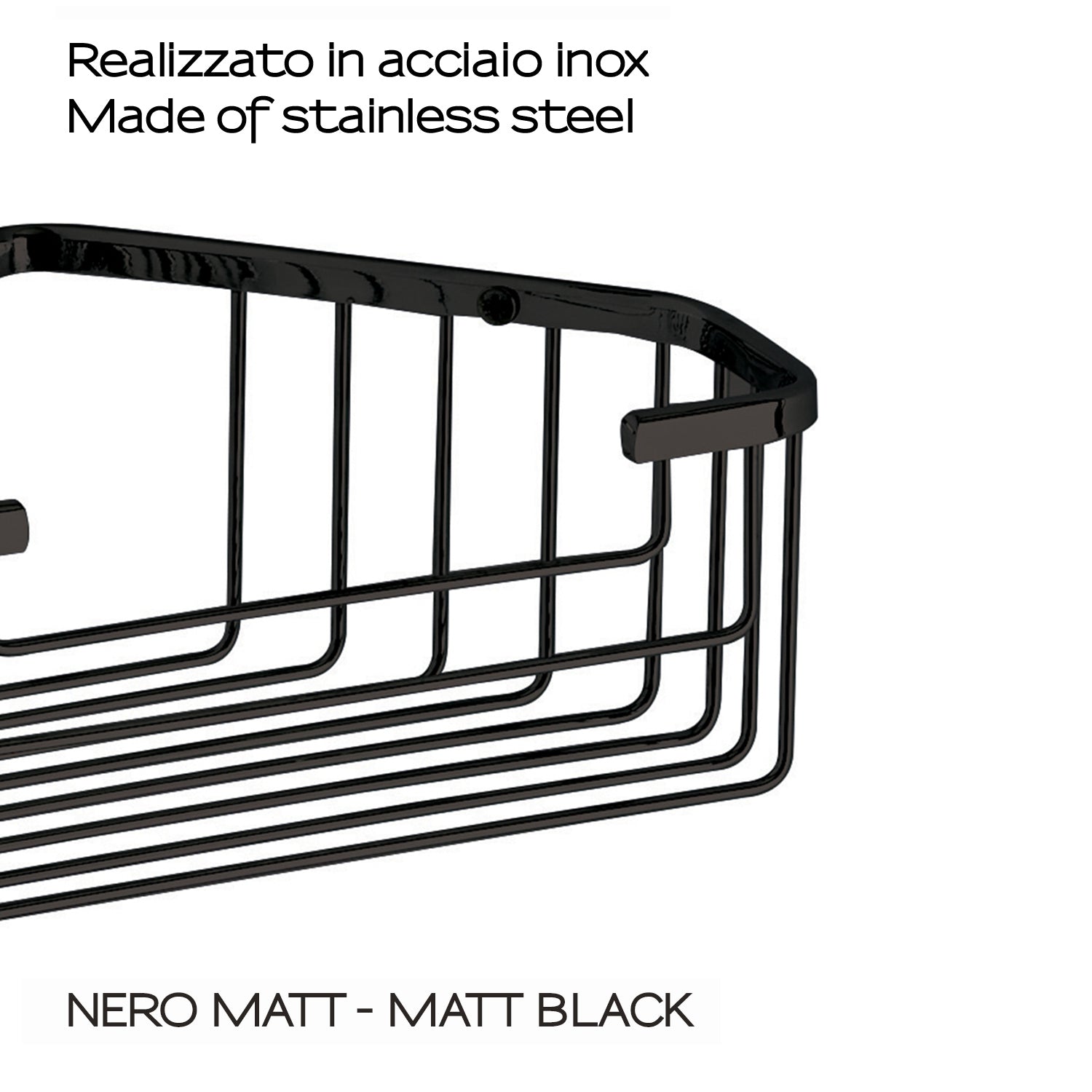 Portaoggetti doccia angolare modello Augustus di Gedy - Nero Matt