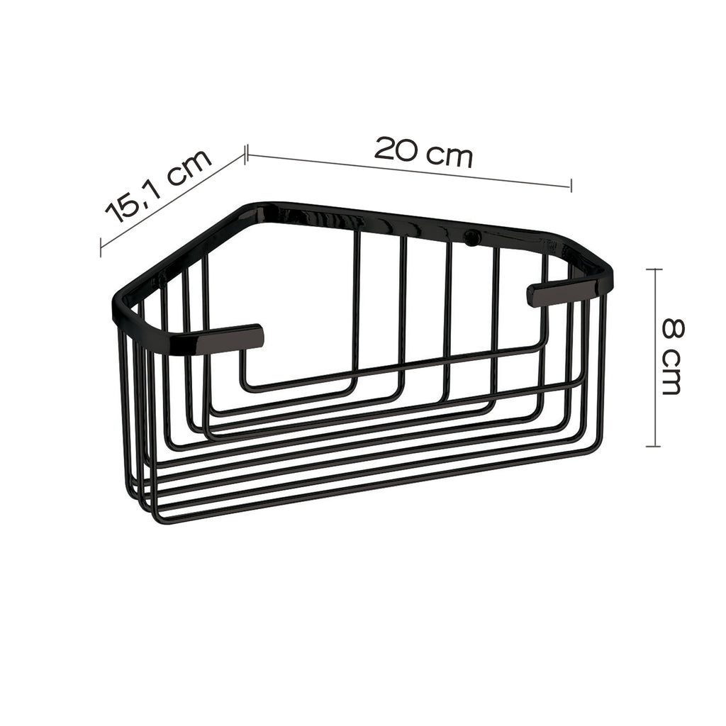 Portaoggetti doccia angolare modello Augustus di Gedy - Nero Matt
