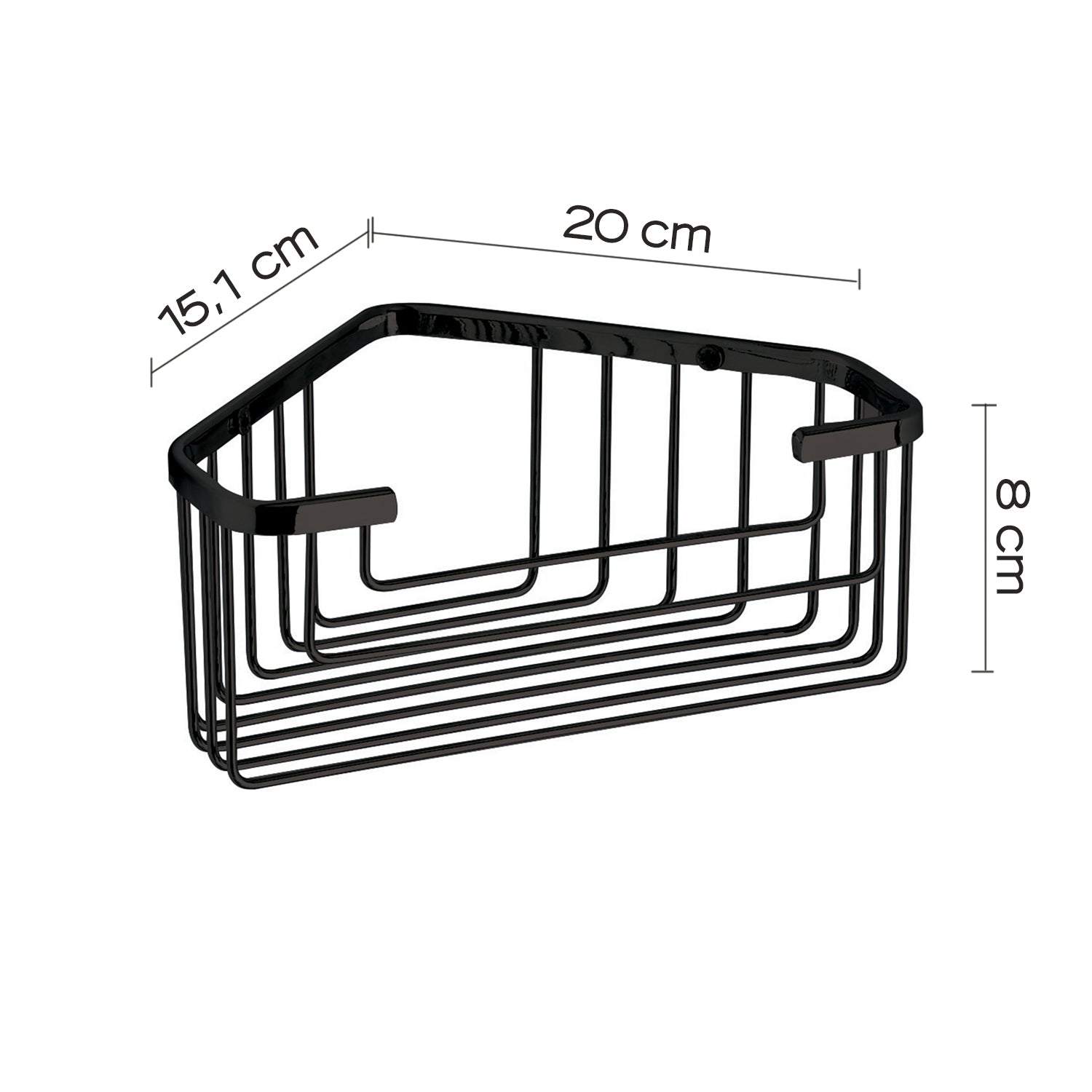 Portaoggetti doccia angolare modello Augustus di Gedy - Nero Matt