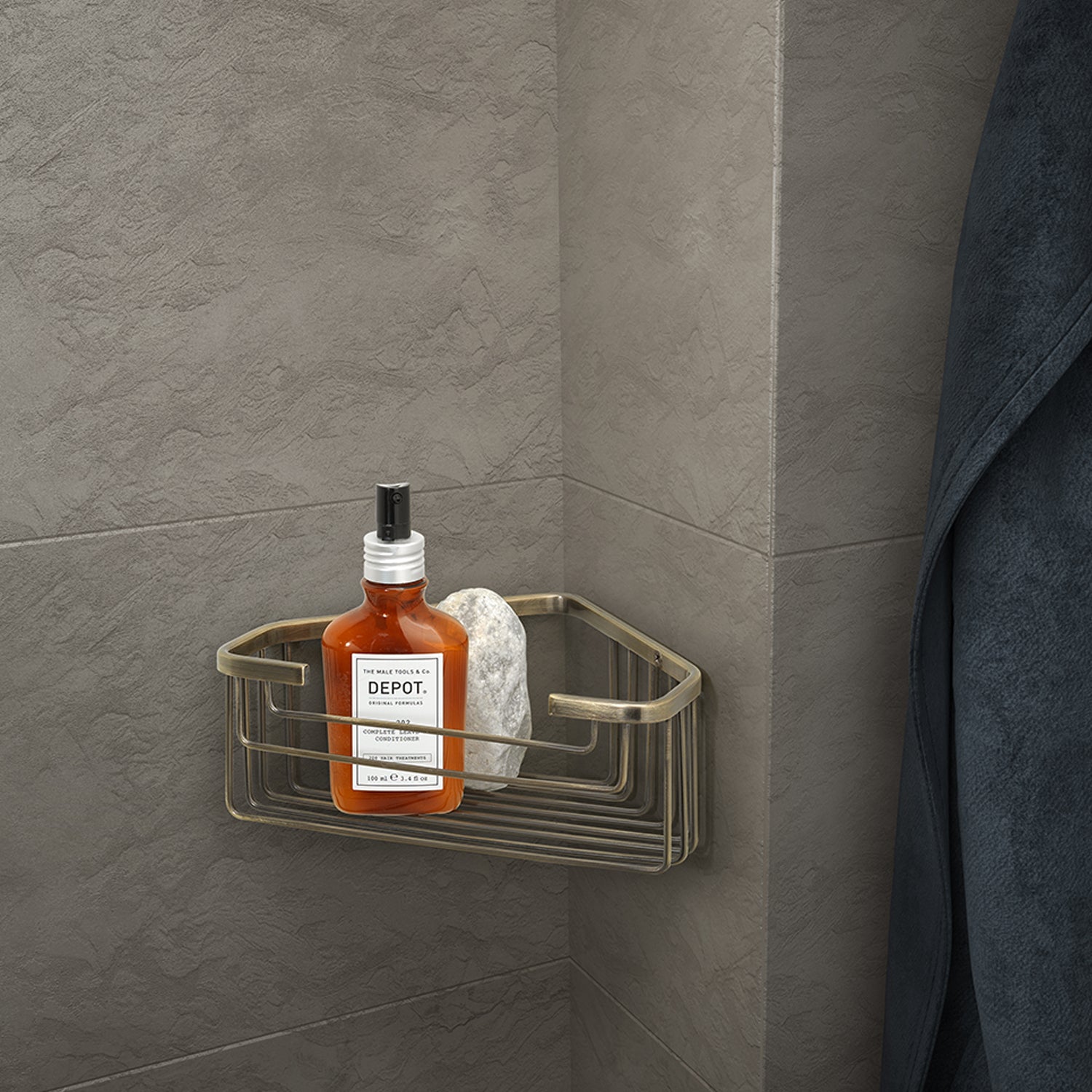 Portaoggetti doccia angolare modello Augustus di Gedy - Bronzo