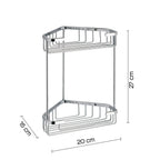 Portaoggetti doccia angolare a due ripiani modello Augustus di Gedy - Cromato