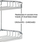 Portaoggetti doccia angolare a due ripiani modello Augustus di Gedy - Cromato