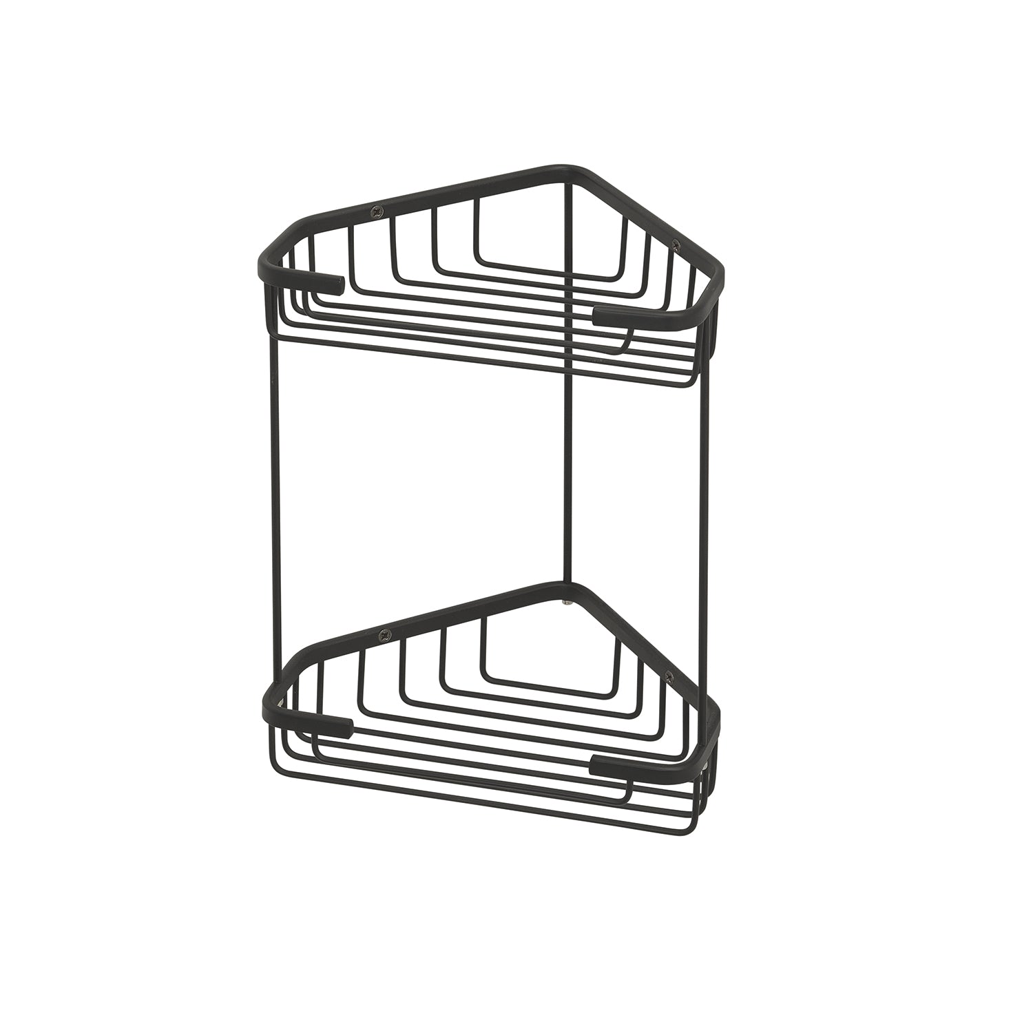 Portaoggetti doccia angolare a due ripiani modello Augustus di Gedy - Nero Matt