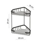 Portaoggetti doccia angolare a due ripiani modello Augustus di Gedy - Nero Matt