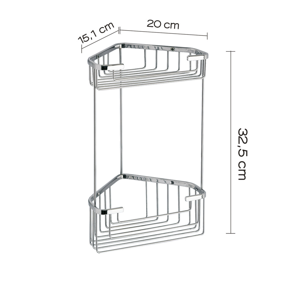 Portaoggetti doccia angolare modello Augustus Alto di Gedy - Cromato