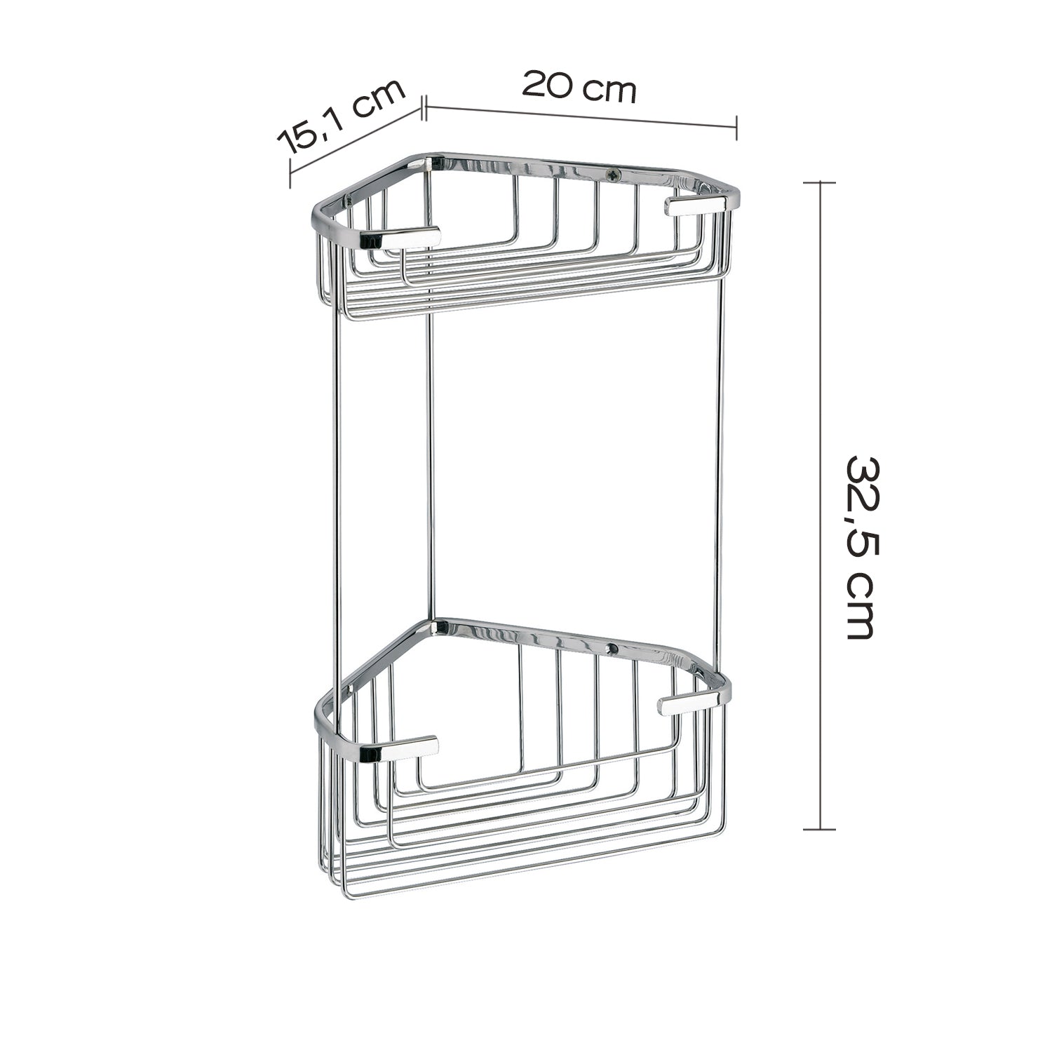 Portaoggetti doccia angolare modello Augustus Alto di Gedy - Cromato