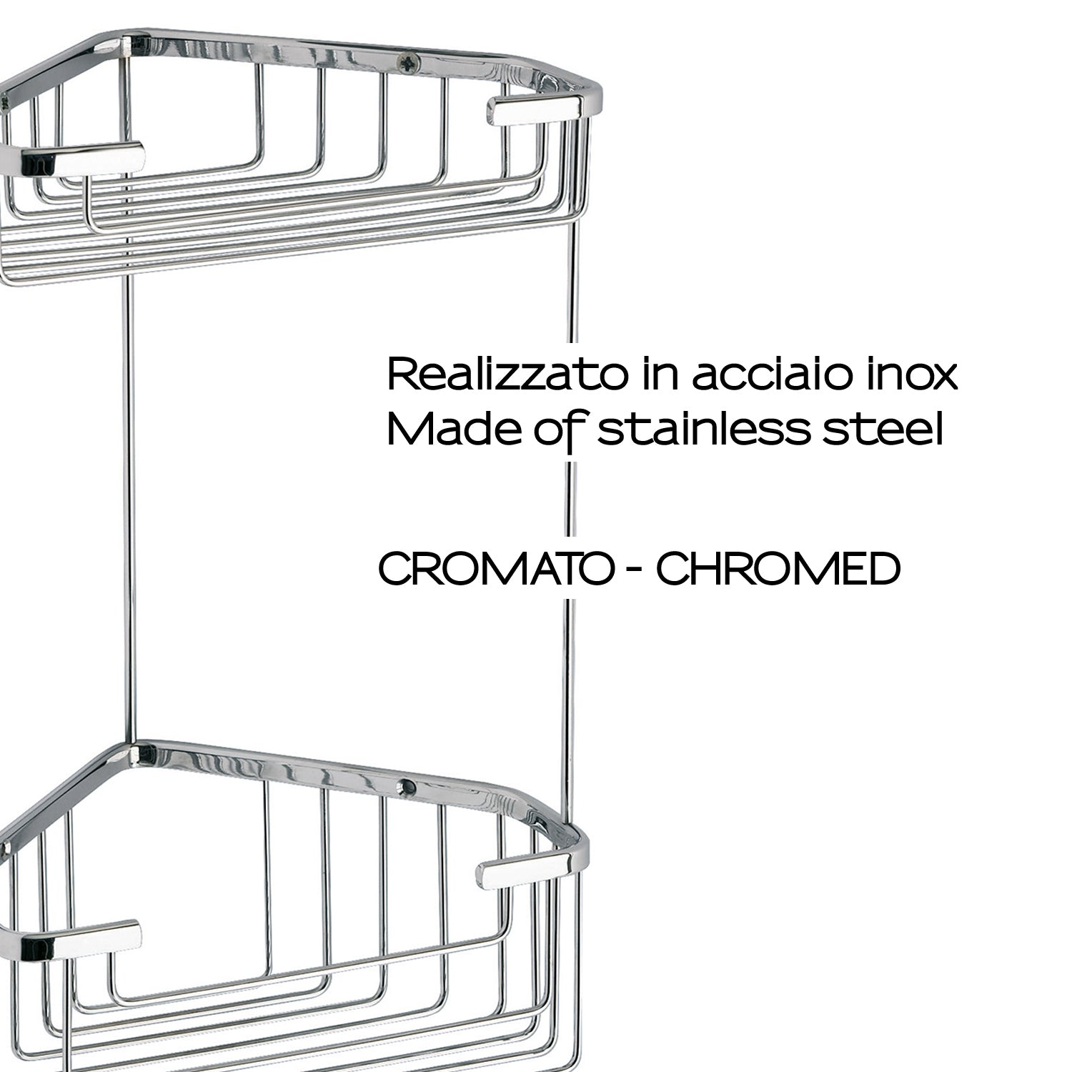 Portaoggetti doccia angolare modello Augustus Alto di Gedy - Cromato