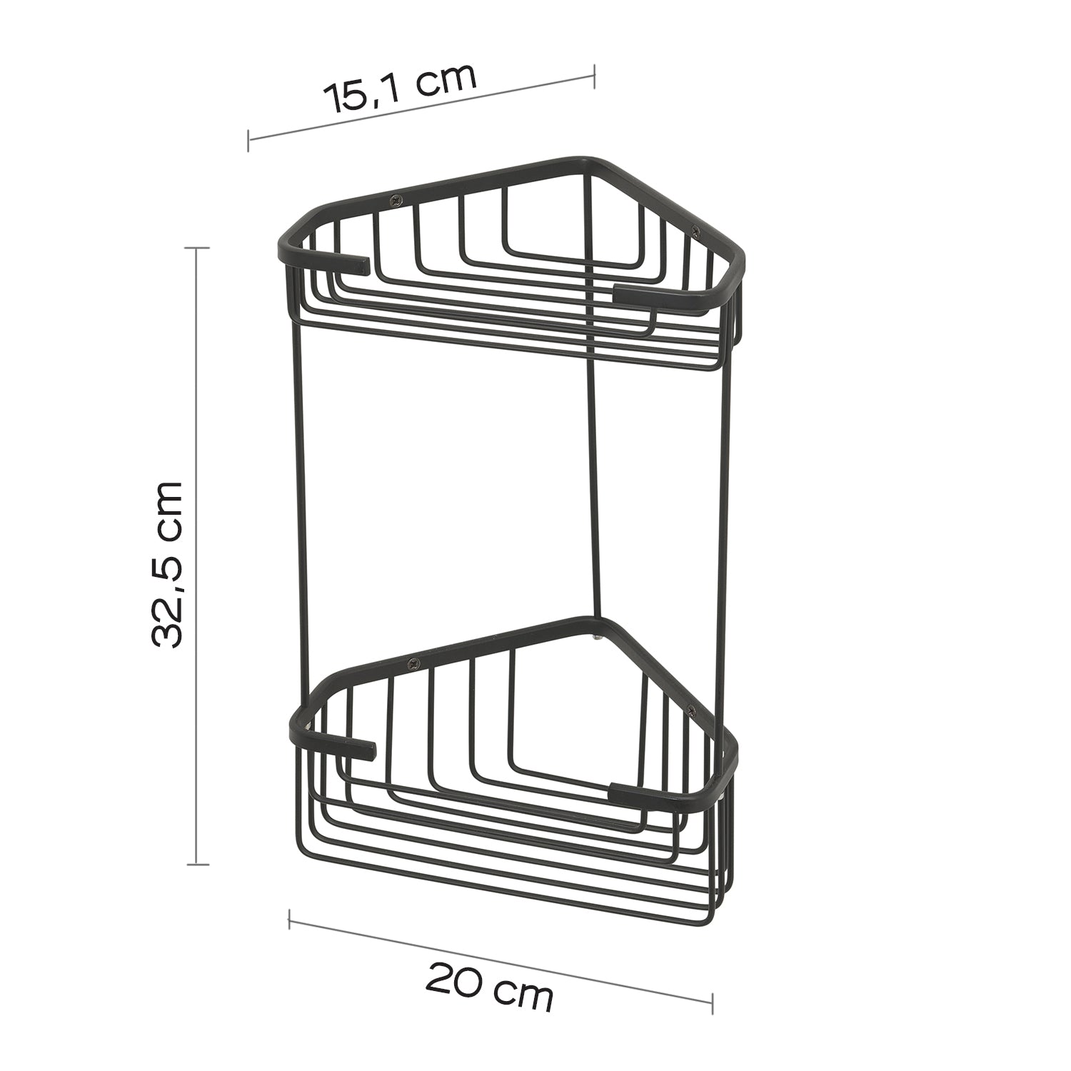 Portaoggetti doccia angolare modello Augustus Alto di Gedy - Nero Matt