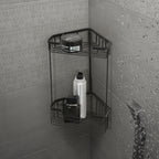 Portaoggetti doccia angolare modello Augustus Alto di Gedy - Nero Matt