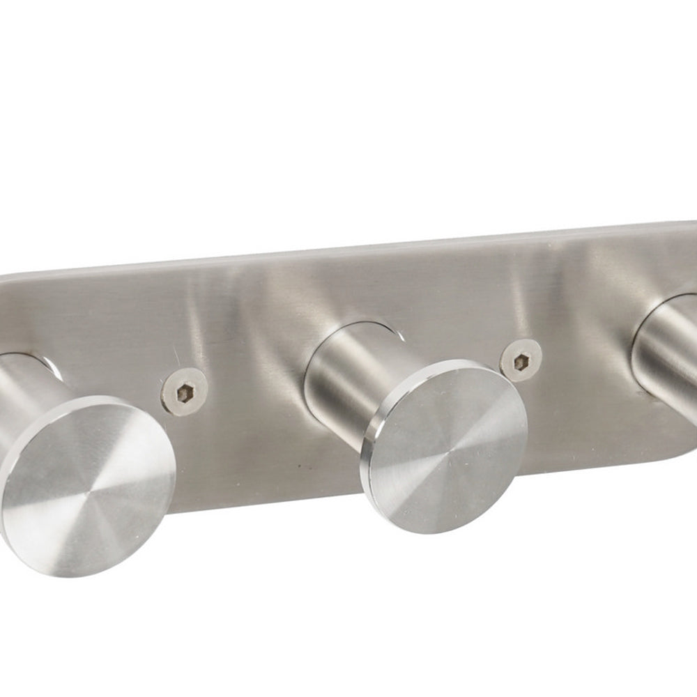 Appendino bagno triplo in acciaio inox spazzolato fissaggio con viti o colla linea Blizz Metaform