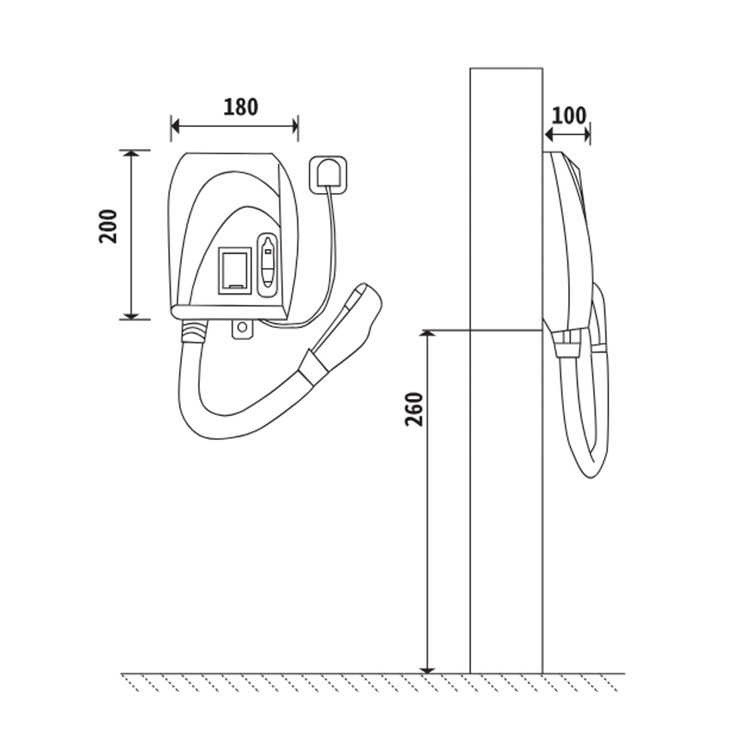 Asciugacapelli a muro in ABS con tubo antistrappo - Bianco
