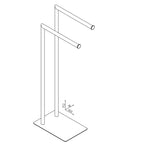 Piantana porta asciugamani e WC Poseidon in acciaio inox AISI 304 spazzolato cromato