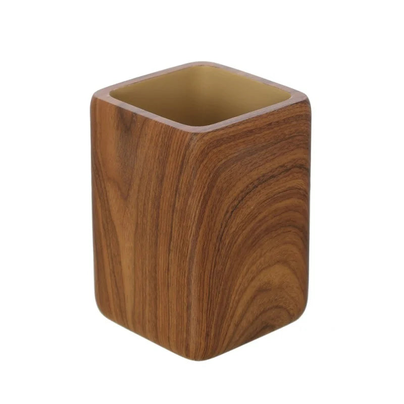 Portaspazzolino dâ€™appoggio BathCore serie Roots - Effetto legno