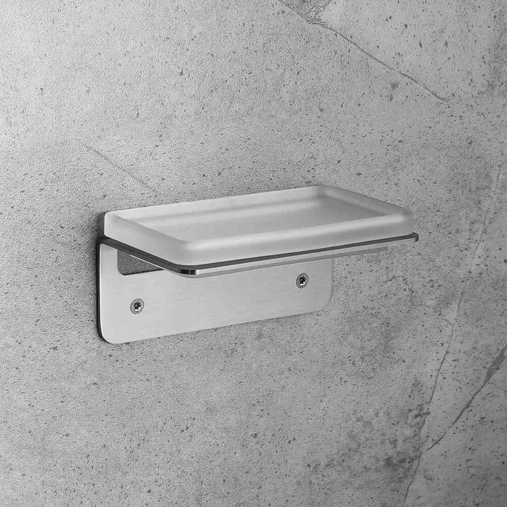 Porta sapone satinato fissaggio con viti collezione Over di Colombo Design