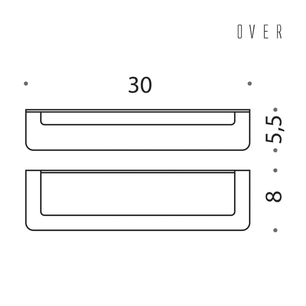 Porta salvietta 30cm satinato con fissaggio viti collezione Over di Colombo Design