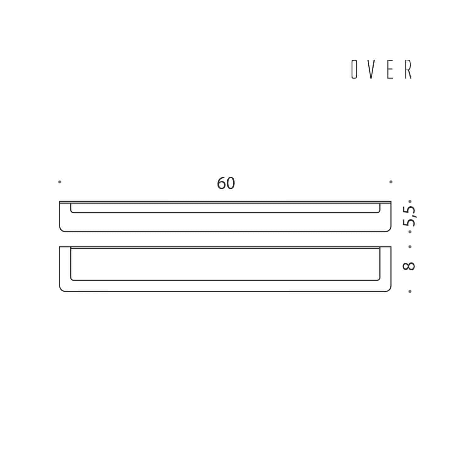 Porta salvietta 60cm satinato con fissaggio viti collezione Over di Colombo Design