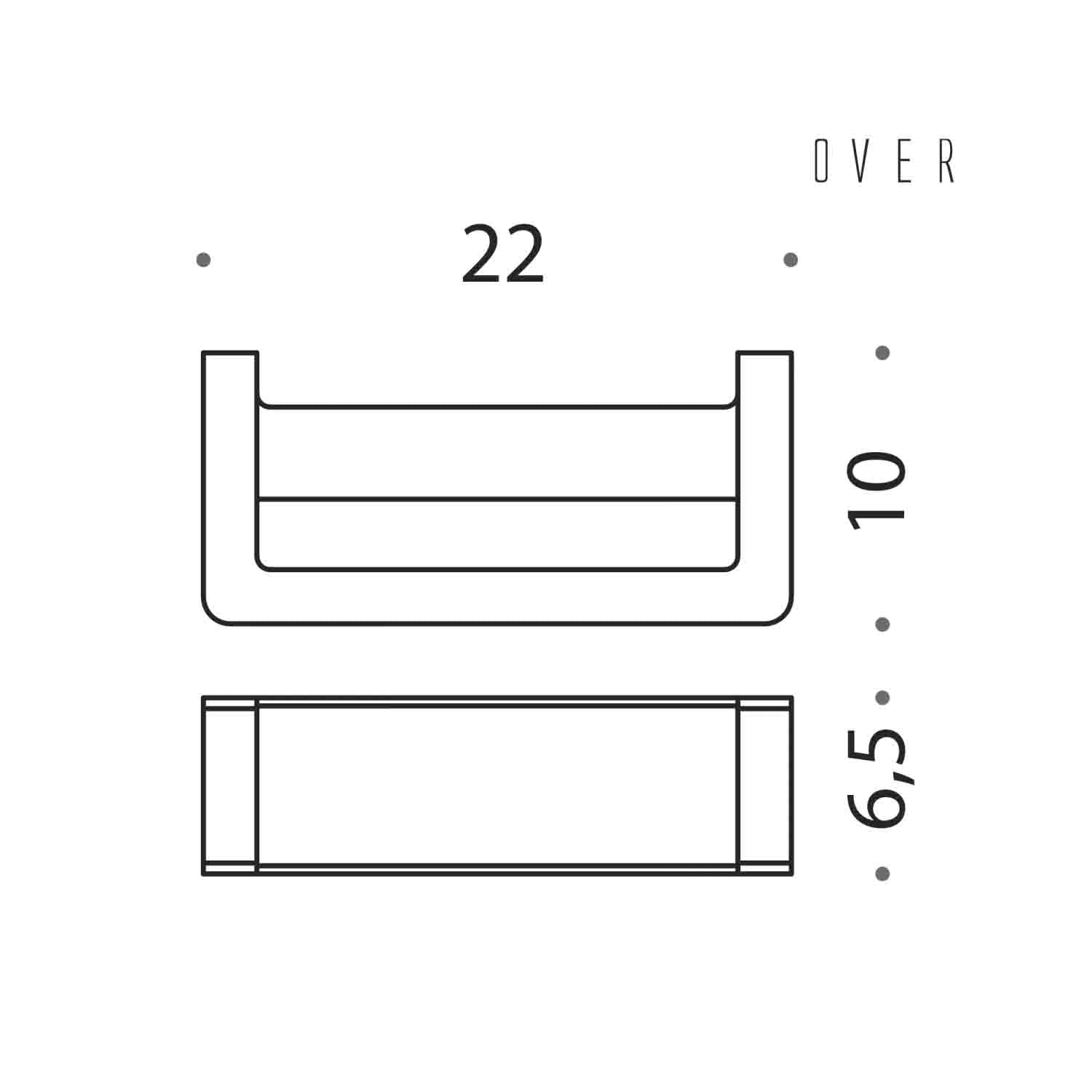 Porta salvietta ad anello satinato con fissaggio viti collezione Over di Colombo Design