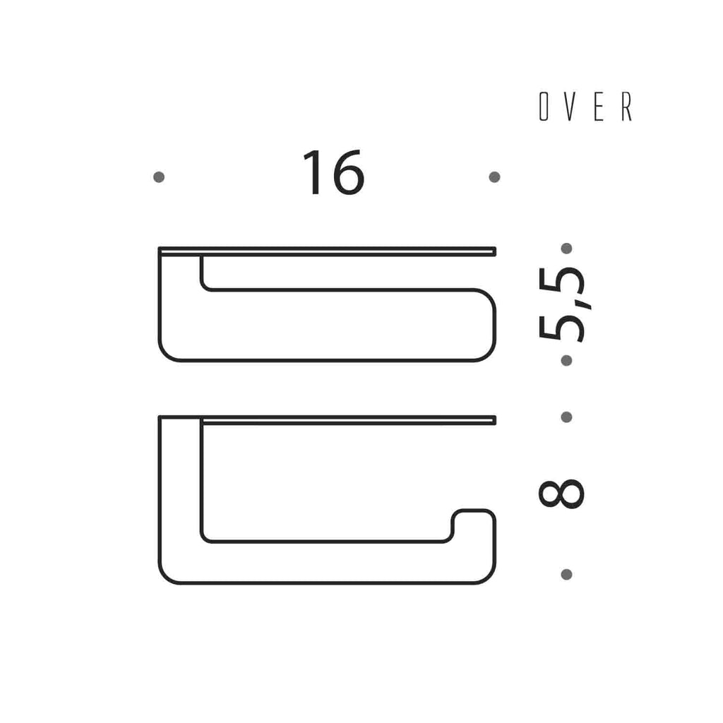 Porta rotolo satinato con biadesivo collezione Over di Colombo Design