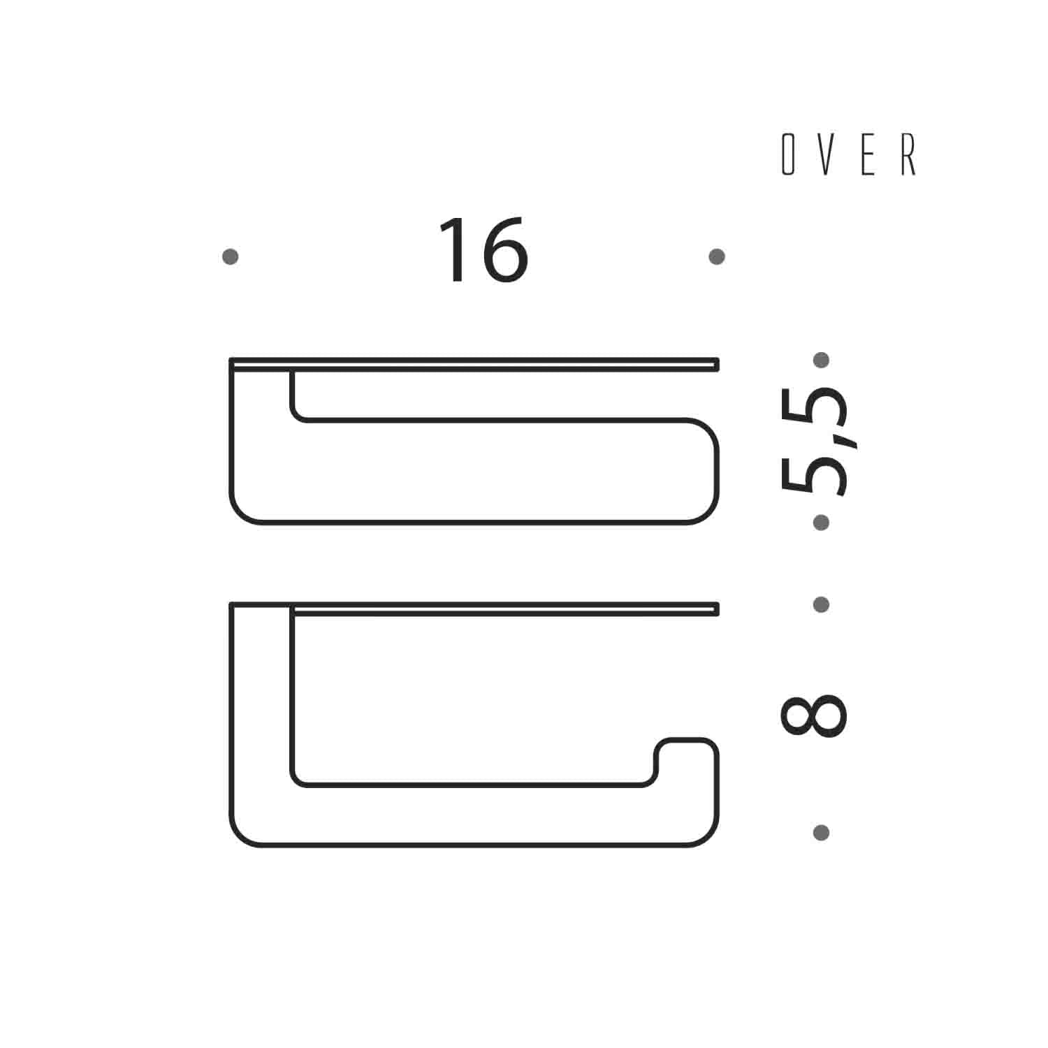 Porta rotolo satinato con biadesivo collezione Over di Colombo Design