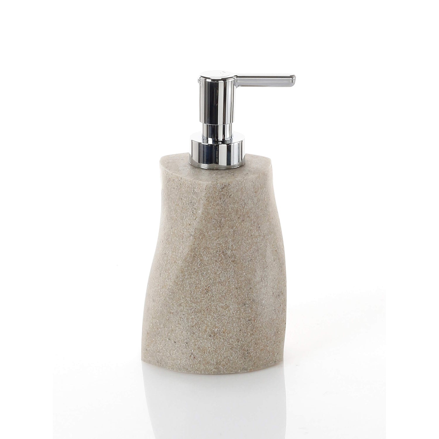 Dispenser sapone in resina e sabbia con erogatore cromato Gedy serie Libra - Beige