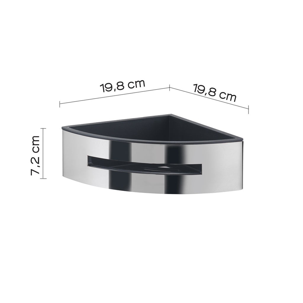 Portaoggetti doccia angolare modello Poseidon Gedy in cromo/nero