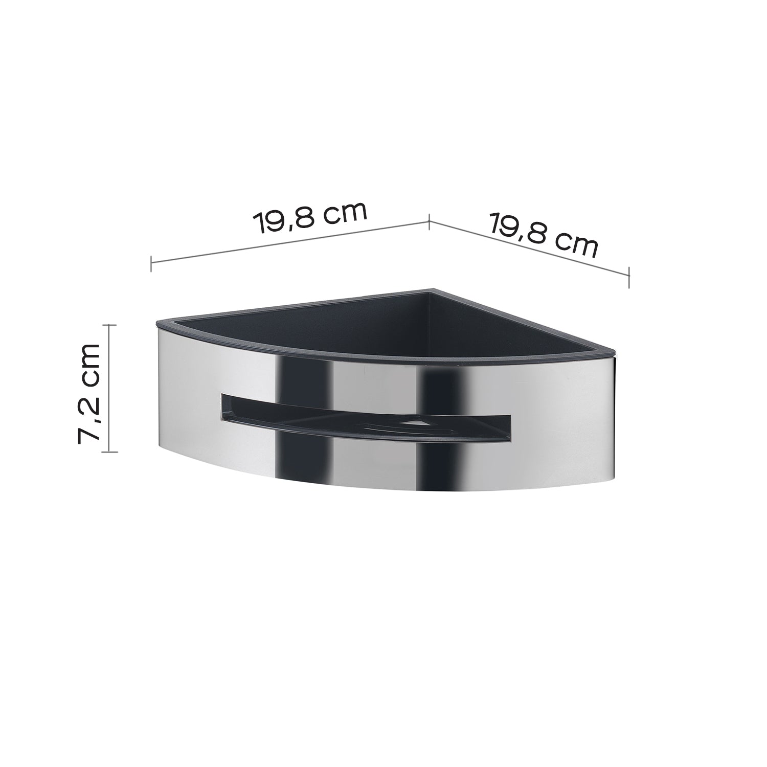 Portaoggetti doccia angolare modello Poseidon Gedy in cromo/nero