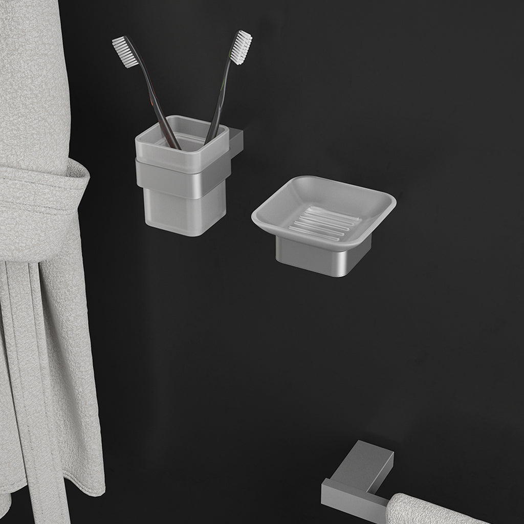 Portaspazzolini in Acciaio Inox AISI 304 e Cromall Maui di Gedy - Spazzolato