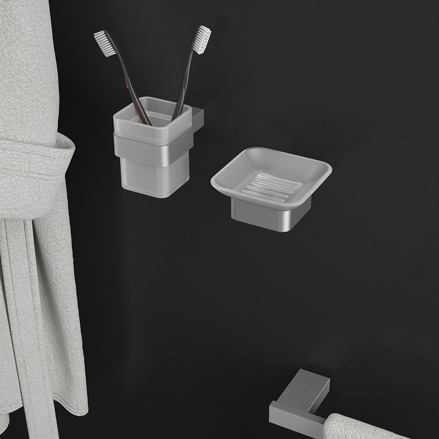 Portaspazzolini in Acciaio Inox AISI 304 e Cromall Maui di Gedy - Spazzolato