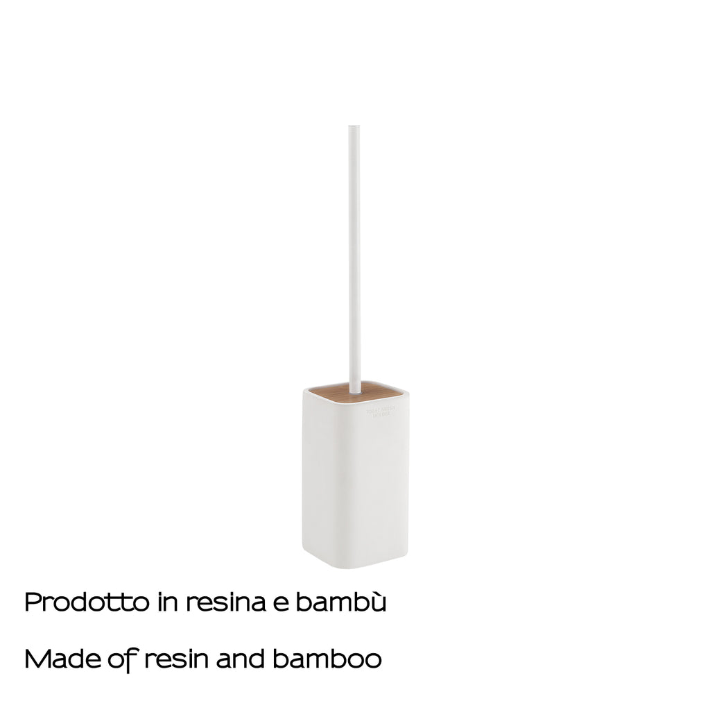 Scopino da appoggio con ciuffo in setole Gedy modello Ninfea - Bianco Matt