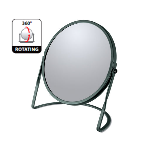 Specchio ingranditore da tavolo su base in acciaio modello Akira colore verde scuro
