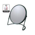 Specchio ingranditore da tavolo su base in acciaio modello Akira colore verde scuro